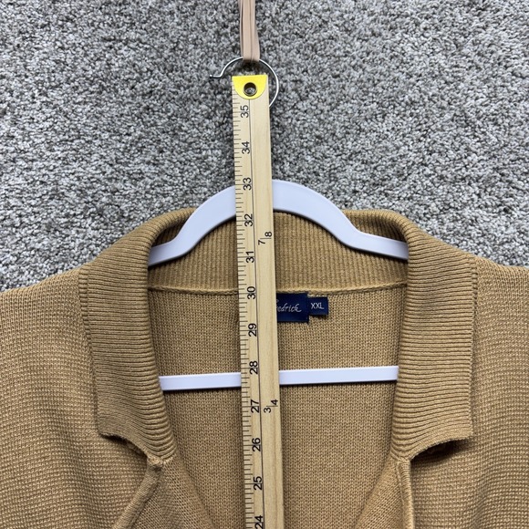 Paul Fredrick Double Breasted Cardigan Knit Men's XXL Tan Merino Wool Grandpa - Picture 7 of 16